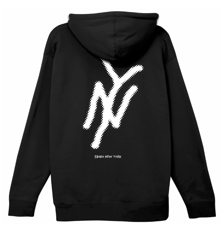 5B, NY Pullover Hoody - Black